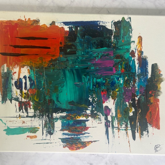 Lines Are Drawn - Abstract Acrylic Texture Painting | Original Artwork 12x16 Can - Picture 4 of 6